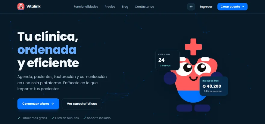 Interfaz de Vitalink: gestión clínica